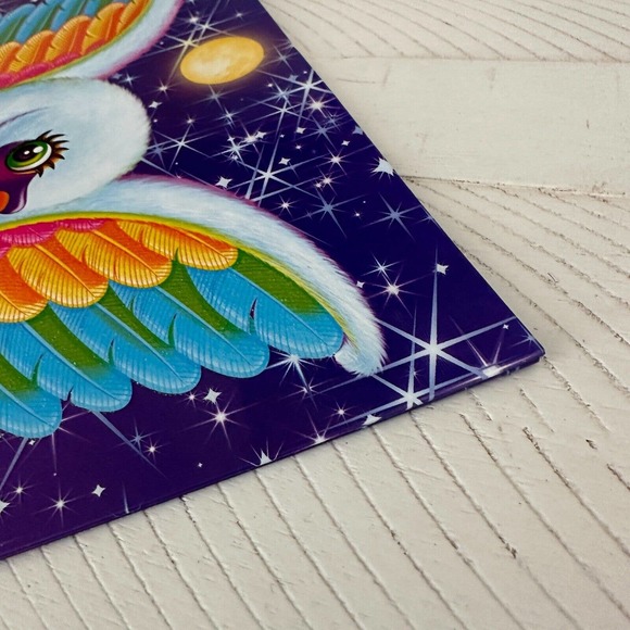Lisa Frank Blanca The Swan Duck Glitter Folder Beautiful Preowned Condition - Picture 2 of 7